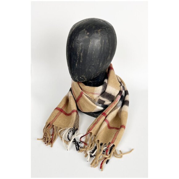100% Cashmere Plaid Nova Check Scarf Preppy Old Money Luxury Dark Light Academia - Picture 1 of 5